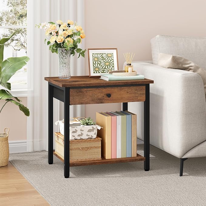 Gewudraw Printer Stand with Storage Drawer, 2-Tier Under Desk Printer Table - Image 5