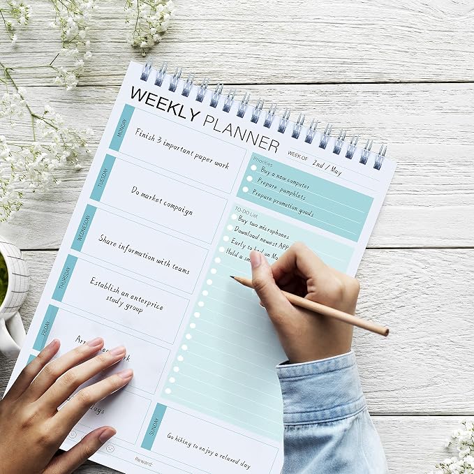 Weekly Planner Notepad, Spiral To Do List Undated Planning Pad, Weekly Organizer - Image 6