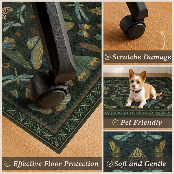 4'x5' Dark Green Office Chair Mat - Image 5