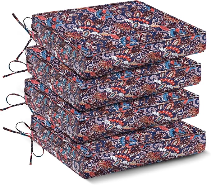 IPYNBAP Outdoor Chair Cushions Set of 4 -Waterproof Outdoor Seat Cushions by IPYNBAP