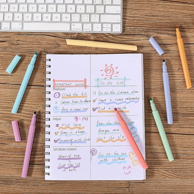 Mr. Pen- Aesthetic Highlighters No Bleed, 8 Pack, Chisel Tip | Cute Bible - Image 8