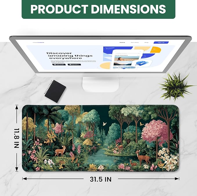 Aesthetic Desk Mat, Cute Enchanted Forest Desk Pad Protector - Image 2