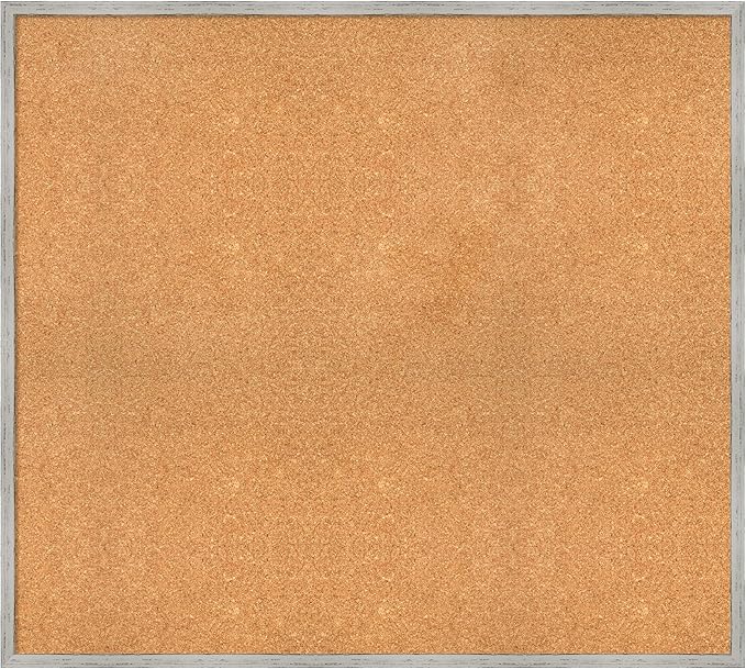 Amanti Art Natural Cork Board for Wall, 35x39 Vision Board with White Frame, Oversize Corkboard Office Decor for Home Organization, Cottage Corkboard Pinboard to Display Items for Home Organization-DeskLoop Office