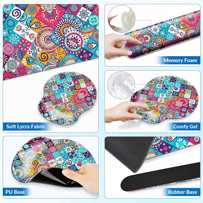 Desk Pad Keyboard Wrist Rest and Mouse Pad Coaster Set, Large XXL Desk Mat Matt - Image 5