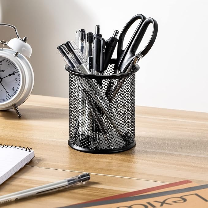 Amazon Basics Wire Mesh Pen Holder, Pencil Cup Desk Organizer - Image 3