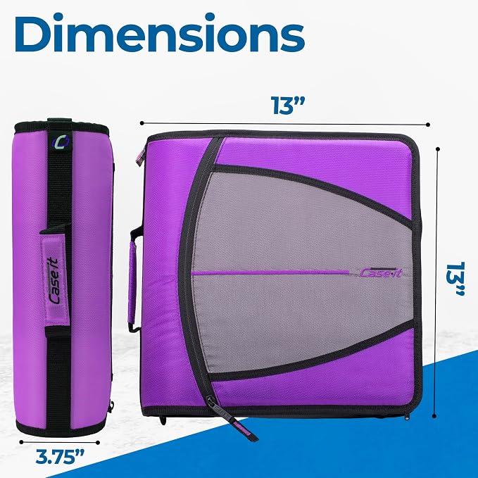 Case-it Mighty Zip Tab School Zipper Binder | 3-Inch O-Rings, 600-Sheet Capacity - Image 5