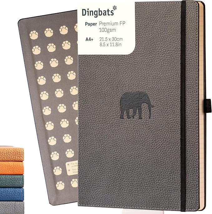 Dingbats* - Wildlife Lined Extra Large A4 Notebook - PU Leather Hardcover by DingbatsNotebooks
