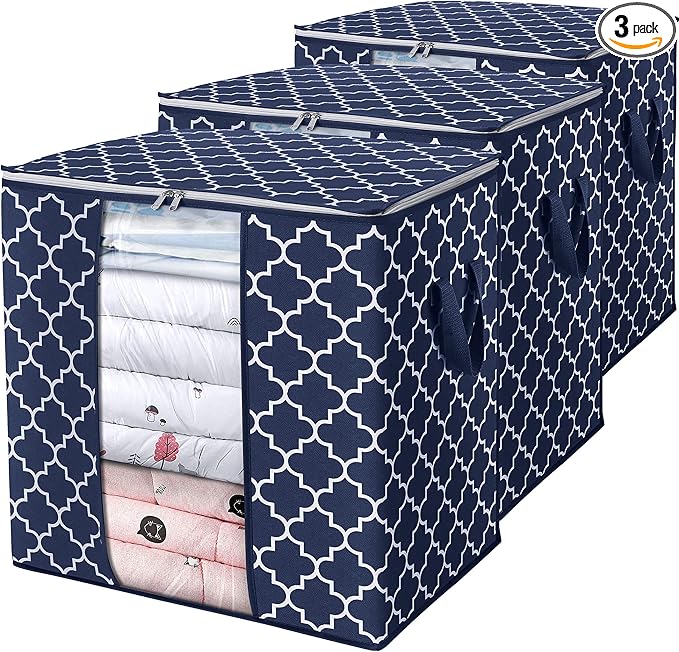 WISELIFE Storage Bags 3 Pack/100L Large Blanket Clothes Organization and by WiseLife