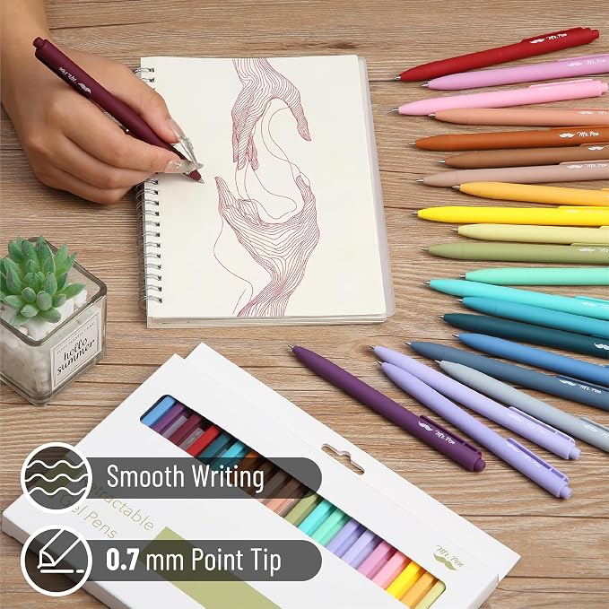 Mr. Pen- Retractable Gel Pens, 22 Pack, Vintage Ink, Fine Point 0.7mm | Fast Dry - Image 3