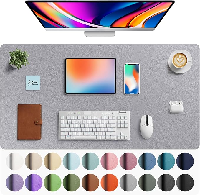 Aothia Faux Leather Desk Mat by AothiaSimpleNaturalUnique