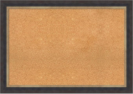 Amanti Art Natural Cork Board for Wall, 29x41 Vision Board with Black Wood Frame, Large Corkboard Office Decor for Home Organization, Casual Corkboard Pinboard to display items for home organization-DeskLoop Office