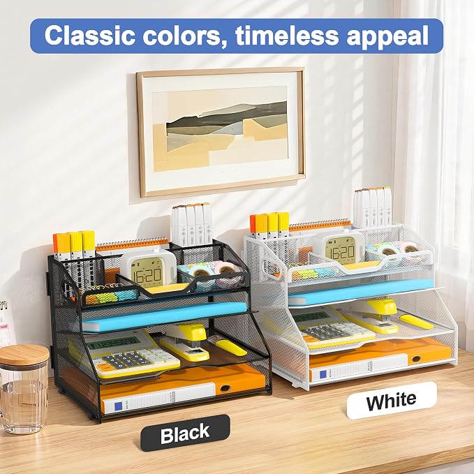 4 Tier Desk Orgnizers and Accessories, Metal Magazine File Holder - Image 4