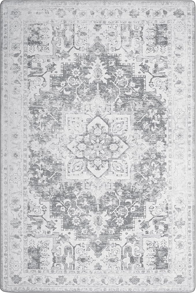 GENIMO 8x10 Area Rugs for Living Room, Machine Washable Vintage Non Slip Rugs - Image 6