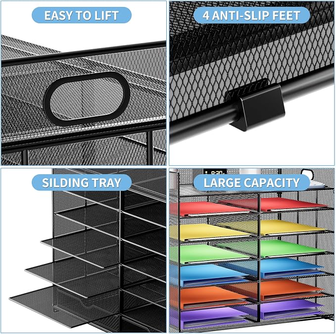 Marbrasse Desktop Literature Organizer, Mesh Paper Organizer, Desk Organizers - Image 3