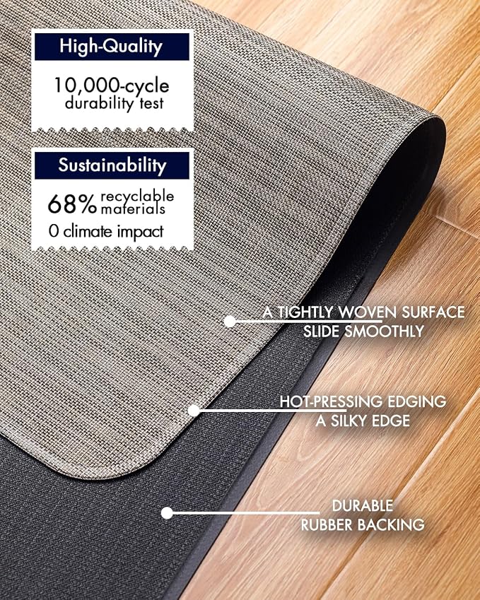 Baroyal Office Chair Mat for Hardwood Floor Under Desk Computer Rolling Chair - Image 4