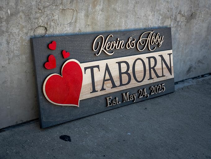 Custom Family Name Sign | Personalized Wooden Wedding Gift | Rustic Last Name - Image 5