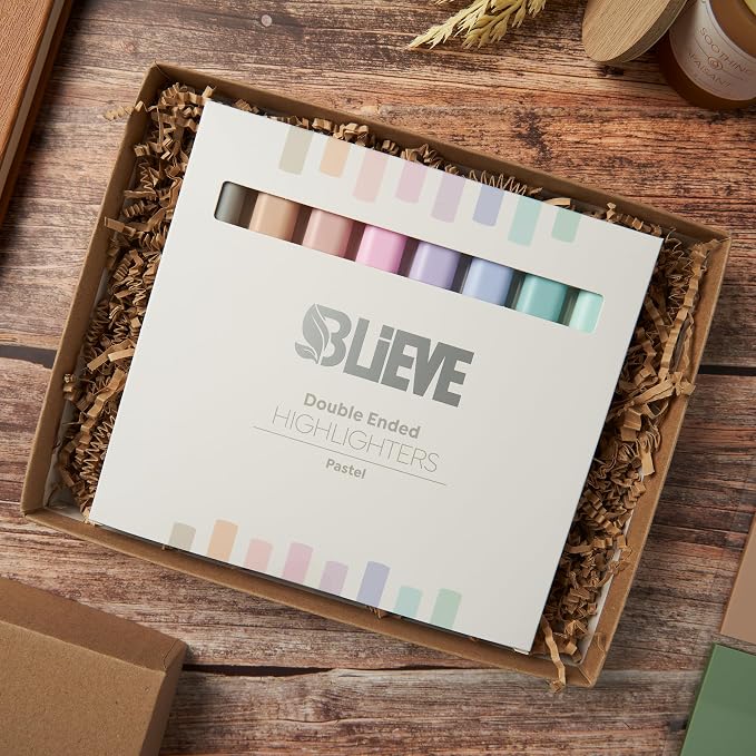 BLIEVE Bible Highlighters No Bleed Through, Pastel Colors, Dual Tip, 8 Pack | - Image 7