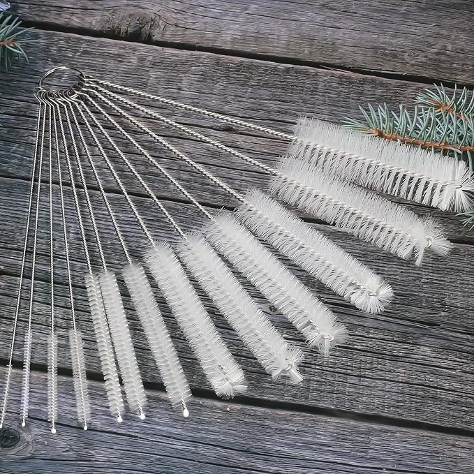 CiaraQ Bottle Cleaning Brushes, 8 Inch Nylon Tube Brush Set | White Cleaner - Image 7