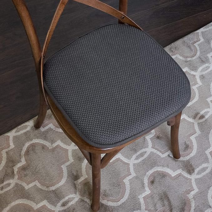 Sweet Home Collection Memory Foam Chair Cushion Honeycomb Pattern Solid Color - Image 5