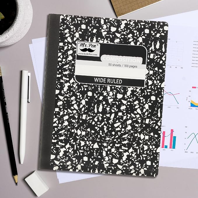 Mr. Pen- Composition Notebook, 2 Pack, Wide Ruled, 50 Sheets, 9.75" x 7.5" | - Image 8