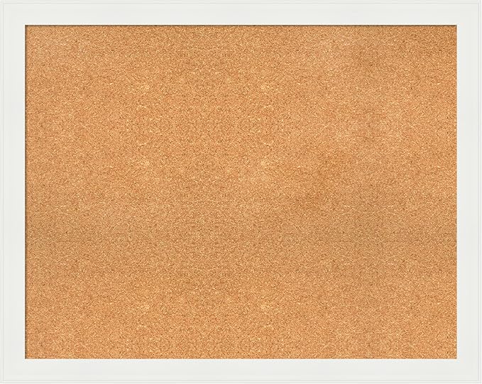 Amanti Art Natural Cork Board for Wall, 31x39 Vision Board with White Frame, Large Corkboard Office Decor for Home Organization, Casual Corkboard Pinboard to Display Items for Home Organization in-DeskLoop Office