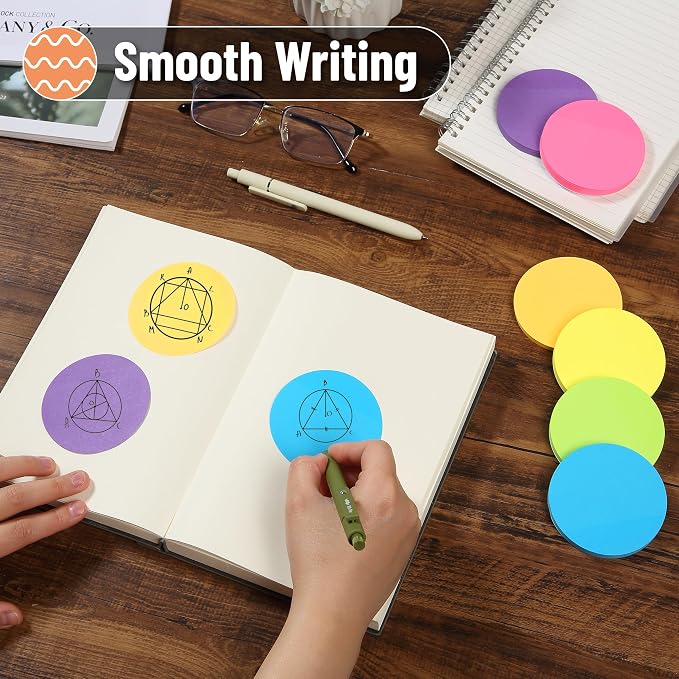 Mr. Pen- Round Sticky Notes, 2.8" Diameter, 12 Pads, 720 Sheets, Colorful | - Image 4