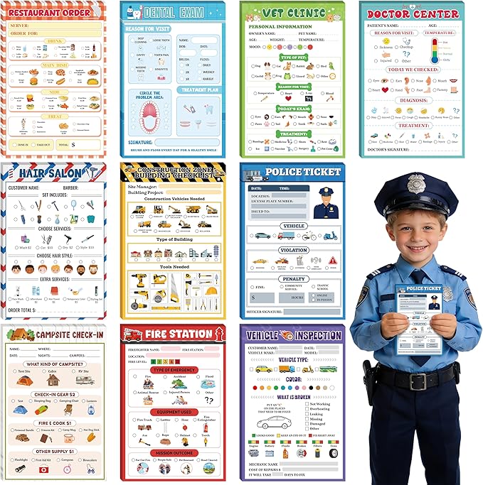 TICIAGA Kids Pretend Play Notepads by TICIAGA