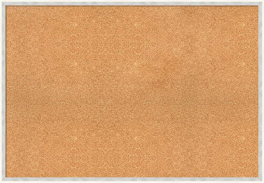Amanti Art Natural Cork Board for Wall, 27x39 Vision Board with White Frame, Large Corkboard Office Decor for Home Organization, Modern Corkboard Pinboard to Display Items for Home Organization in-DeskLoop Office