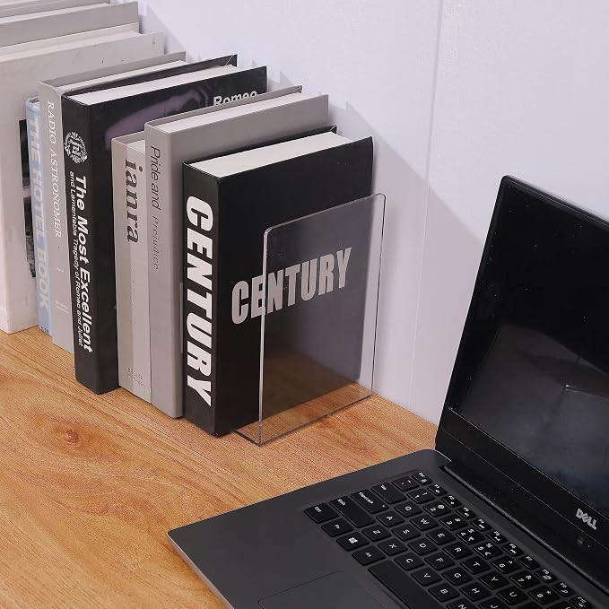 Clear Bookends for Heavy Books, Plastic Heavy Duty Book Holders Standand - Image 5