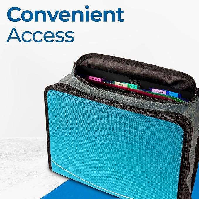 Case-it Mighty Zip Tab School Zipper Binder | 3-Inch O-Rings, 600-Sheet Capacity - Image 6