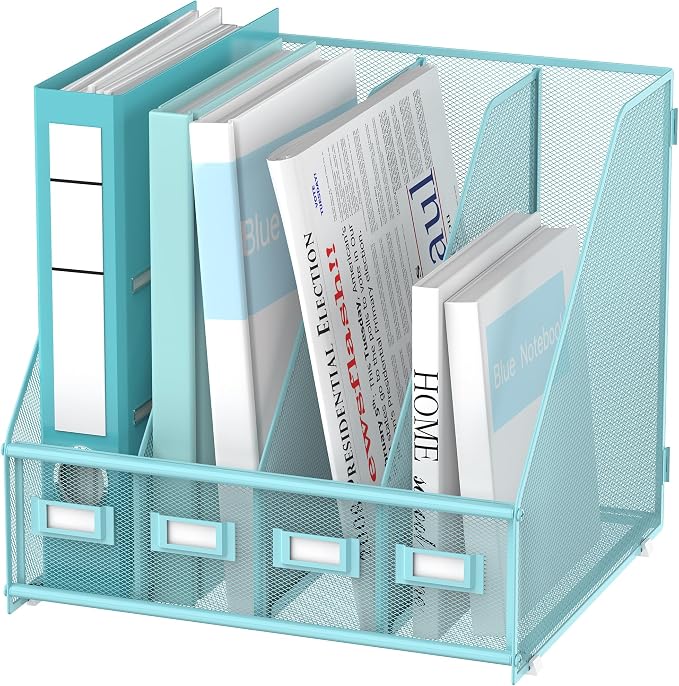SUPEASY Magazine File Holder Desk Organizer, Metal Binder Holder by SUPEASY