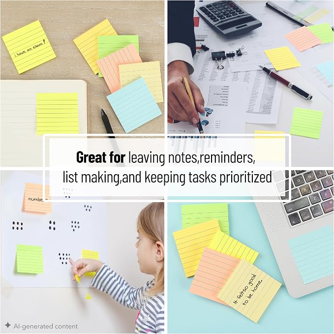 Mr. Pen- Lined Sticky Notes, 6 Pads, 45 Sheets/Pad, Pastel Color | Sticky Notes - Image 6