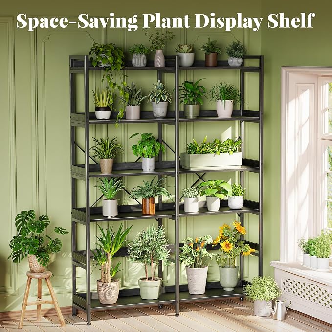 Huuger 6 Tier Bookshelf, Display Bookshelf - Image 8