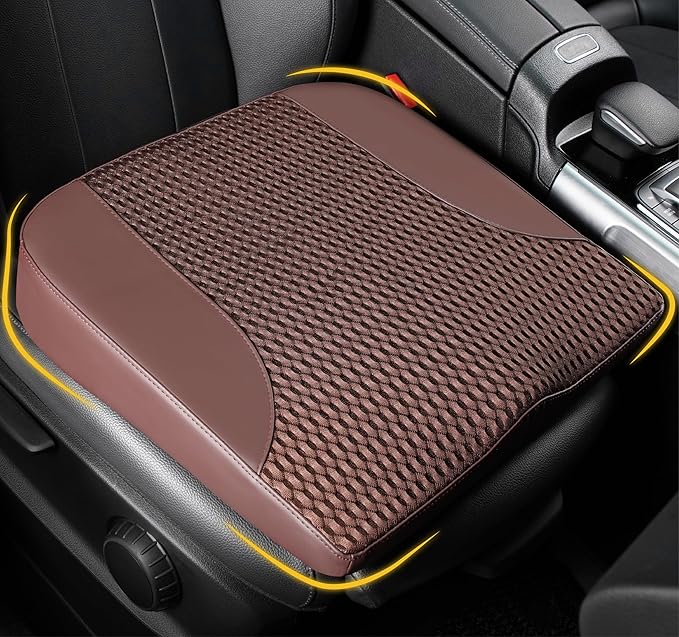 Car Seat Cushion, Comfortable Memory Foam Seat Pillow for Driving, Sciatica-Back Pain Relief, Cushion for Car-Truck, Office, Wheelchair - Brown-DeskLoop Office