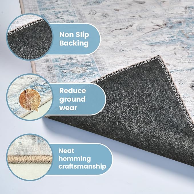 Office Chair Mat for Hardwood Tile Floor, Machine Washable Office Area Carpet - Image 4