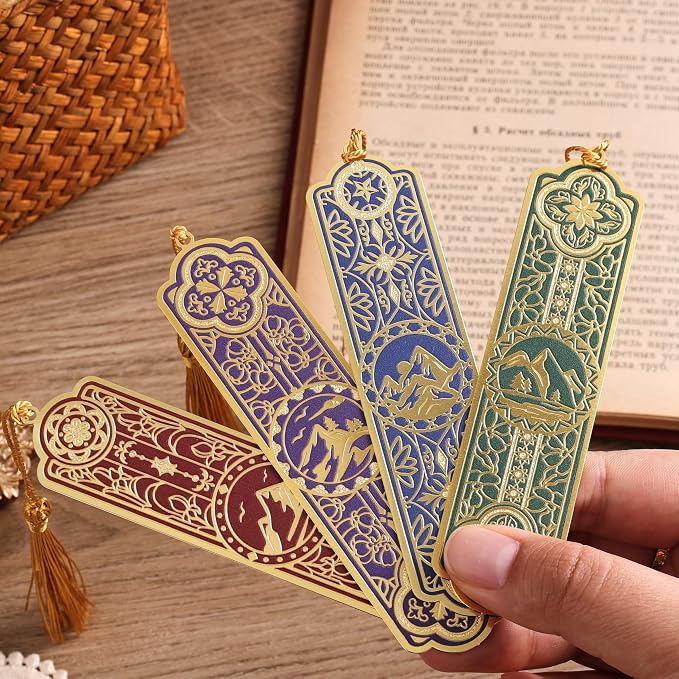 4 Pieces Metal Bookmarks with Tassel Big Size, Bookmark - Image 6