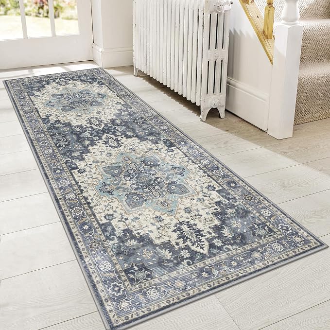 GENIMO 2x10 Runner Rugs for Hallway, Machine Washable Non Slip Vintage Rugs by GENIMO