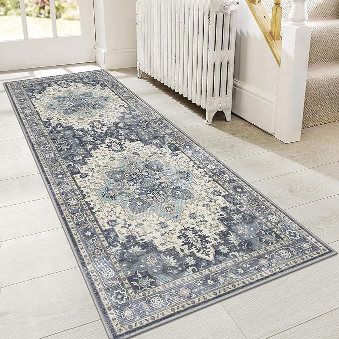GENIMO 2'6"x10 Runner Rugs for Hallway, Machine Washable Non Slip Vintage Rugs by GENIMO