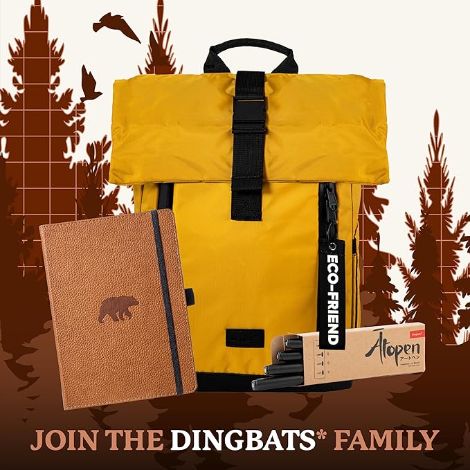 Dingbats* Wildlife Plain Journal Notebook A5 - Vegan Leather Hard Cover, Ideal for Work, Travel - Pocket, Elastic Closure, Bookmark-DeskLoop Office