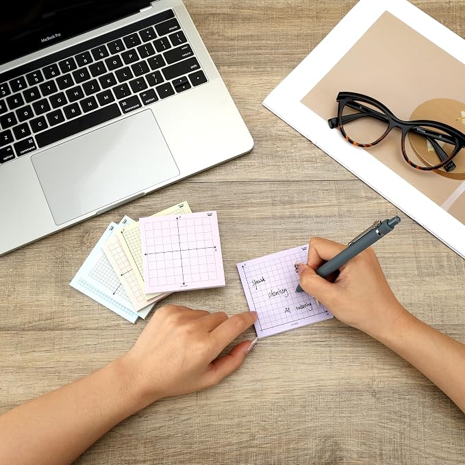 Mr. Pen- Graph Paper Sticky Notes, 6 Pads, 3x3 Inch, Pastel Colors | Graph - Image 5