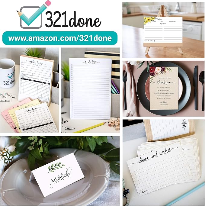 321Done Ruled Note Cards, 5x7 Thick Index Cards - Image 5