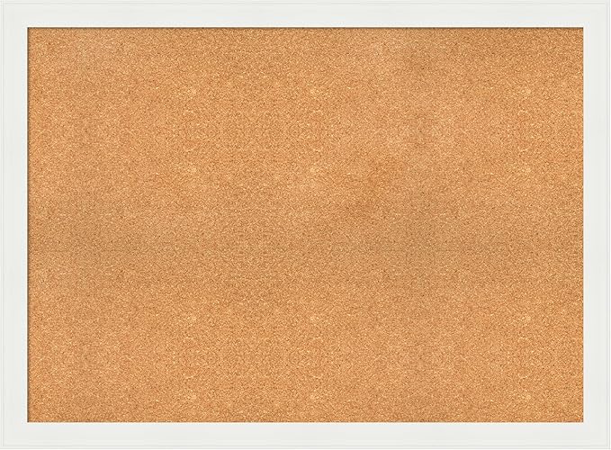 Amanti Art Natural Cork Board for Wall, 33x45 Vision Board with White Frame, Oversize Corkboard Office Decor for Home Organization, Casual Corkboard Pinboard to Display Items for Home Organization in-DeskLoop Office