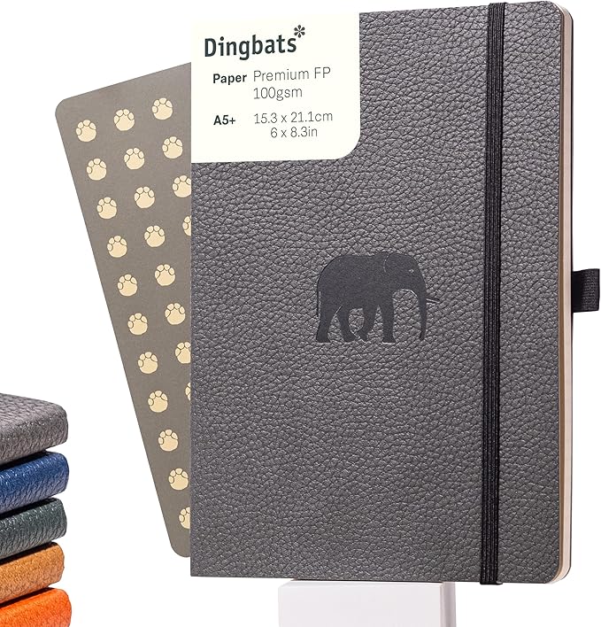Dingbats A5 Wildlife Lined Notebook Journal - Premium Vegan Leather Softcover Executive Journal for Women & Men - Work, Note Taking, Writing & Travel-DeskLoop Office