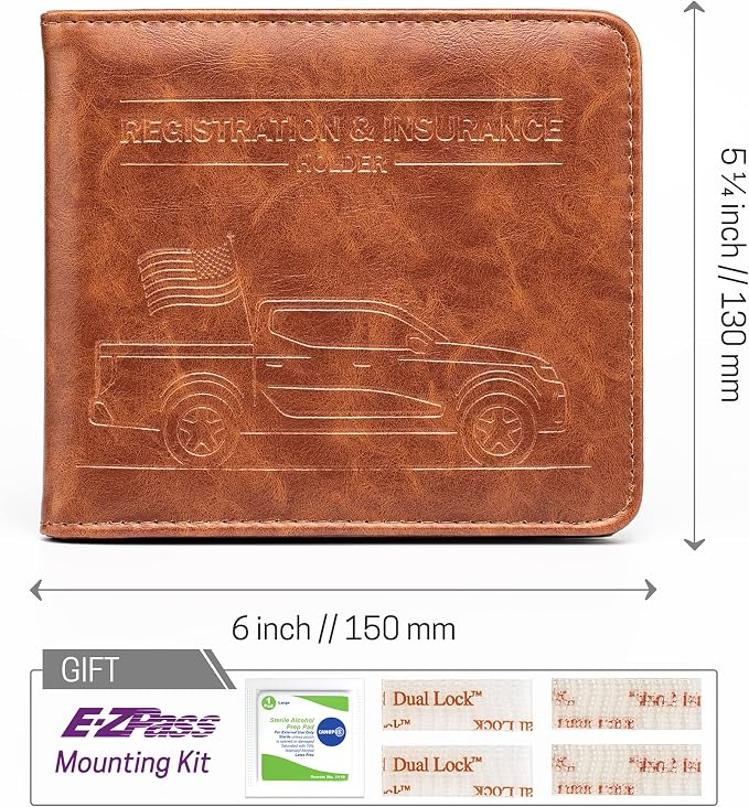 CANOPUS Car Registration and Insurance Holder, Magnetic Closure, Embossed Card - Image 6