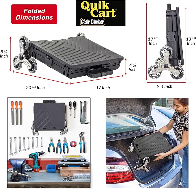 dbest Products Quik Cart Stair Climber Wheeled Rolling Crate Teacher Utility - Image 4