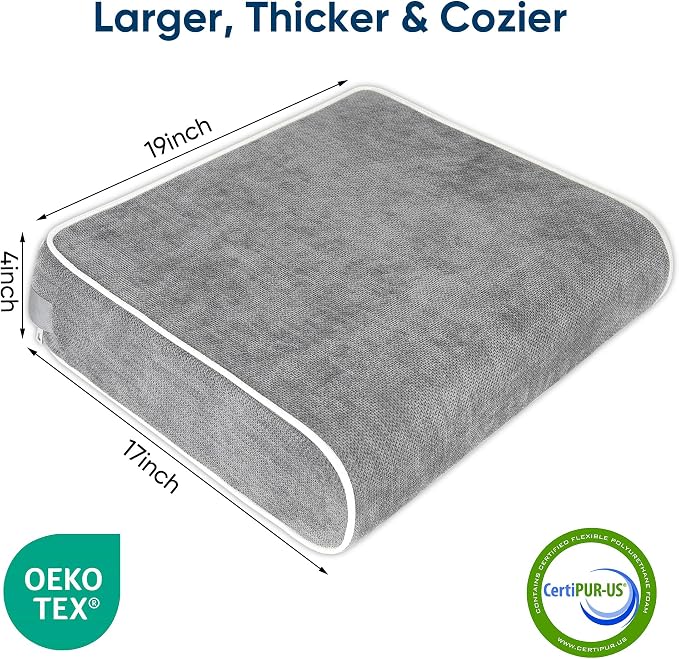 Seat Cushion for Office Chair, 4 Inch Thick Extra Large Memory Foam Chair - Image 3