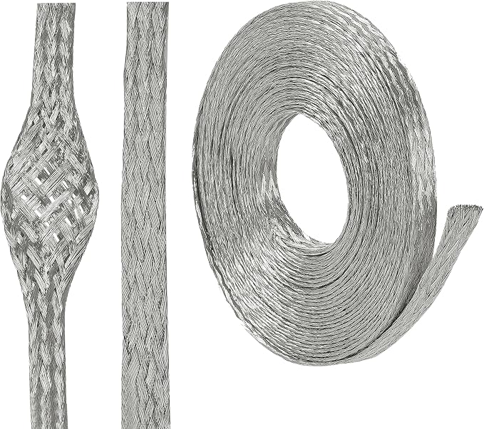 Wire Shielding Sleeve Tinned Copper Braid Ground Straps Cable Sheathing by BuyUneed