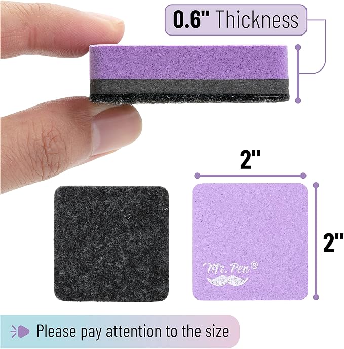 Mr. Pen- Mini Magnetic Dry Erase Erasers, 24 Pack | Colorful Small Magnetic - Image 2