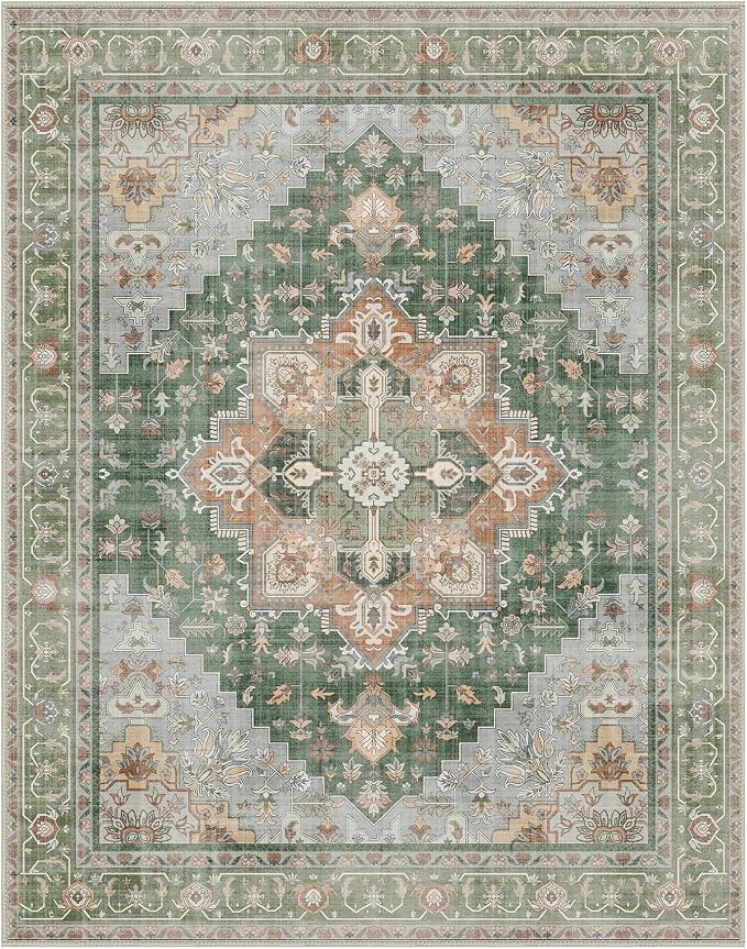 GENIMO 8x10 Area Rugs for Living Room, Machine Washable Non Slip Vintage Rugs - Image 7