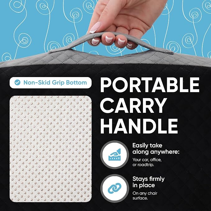 Large Seat Cushion Memory Foam for Office Chair, Wheelchair Cushions, Floor - Image 6
